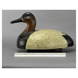 2 Wood Canvasback Duck Decoys, Painted, 17' & 16'