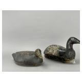 Pair of Vintage Carved Wooden Duck Decoys