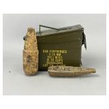 Pair of Schenkl Artillery Shells w/ Ammo Can