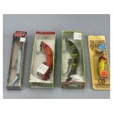 4 Fishing Lures w/ Original Pack - Flatfish, Rapal