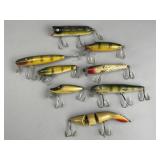 8 Vintage Fishing Lures, Heddon & Pflueger