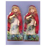 Pair Vintage 'Little Flower Girl' Paper Dolls