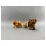 Vintage Plush Dog Figurines - Set of 3