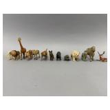 13 Painted Metal Animal Figurines