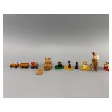 Handcrafted Miniature Wooden Figurine Set