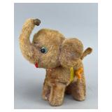 Vintage Plush Wind-Up Elephant Toy, 7'