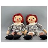25-Inch Pair of Vintage Raggedy Ann Dolls