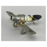 Handmade Spark Plug Plane Sculpture, 5' Wide
