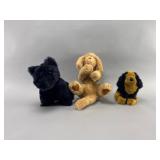 Three Plush Dog Toys, Gund & Duffy, 5-17 Inches