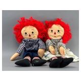 Vintage Raggedy Ann & Andy Dolls, 20 Inches