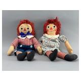 Vintage Raggedy Ann & Andy Dolls, 18'