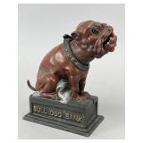 Cast Iron Bull Dog Bank, 7 Inches Tall