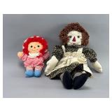 Pair of 9ï¿½ & 18ï¿½ Raggedy Ann-Style Dolls