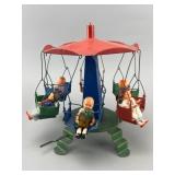 Vintage Tin Wind-Up Carousel with Dolls