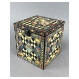 Decorative Harlequin Motif Box with Doll
