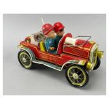 Vintage Tin Fire Truck Wind-Up Model, 10'