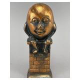 Bronze-Finish Humpty Dumpty Still Bank, 5.5'