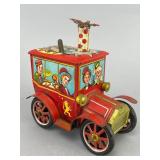 Vintage Tin Wind-Up Circus Car, 5.5' Tall