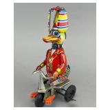 Vintage Tin Duck Wind-Up Riding Toy