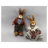 Pair of 14' & 10' Fabric-Dressed Bunny Figures