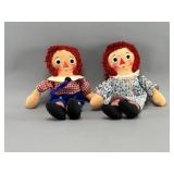 Raggedy Ann & Andy Cloth Dolls Pair, 15 Inches