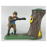 Teddy and the Bear Cast Iron Mechanical Bank