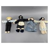 Set of 4 Handcrafted Cloth Dolls, 12ï¿½-14ï¿½