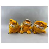 Set of 3 Dakin Garfield Plush Toys, 1993