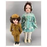 17' Armand Marseille Doll & 13' Bisque Doll