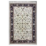 Indo-Persian Kashan Hand-Knotted Rug 9'1' x 6'