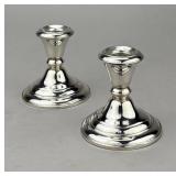 PR Frank M. Whiting Sterling Candle Holders 3-1/4'