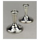 PR Frank M. Whiting Sterling Candle Holders 3-3/4'