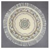 Indian Floral Medallion Wool Foyer Rug 3'