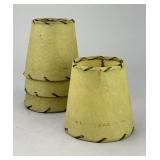 Set of 4 Stitched Parchment 4' Bulb Lamp Shades