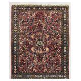 Persian Sarouk Hand-Knotted Wool Rug 2'5' x 1'10'