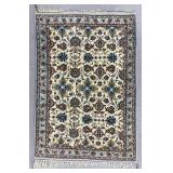 Persian Isfahan Hand-Knotted Wool Rug 3'3' x 2'3'