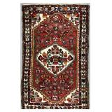 Persian Hamedan Hand-Knotted Wool Rug 4'10 x 3'1'