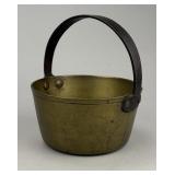 Antique Brass Pail 7' with Rivetted Handle