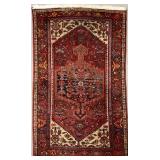 Persian Hamedan Hand-Knotted Wool Rug 7'1' x 4'4'