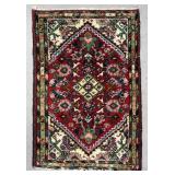 Persian Hamadan Hand-Knotted Wool Rug 2'10 x 2'