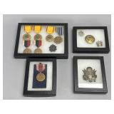 Group of Military Medals, Insignia, and Pins