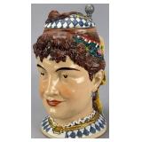Allach-Freising Figural Woman Head Stein, 8 inches