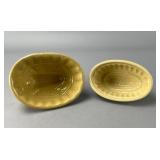 Yellow Glazed Ceramic Food Molds, Pair