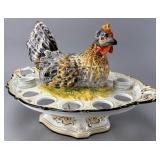F&M Ceramic Chicken Serving Dish, 14.5 inches long