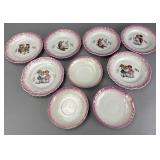 Set of Porcelain Plates with Children's Scenes