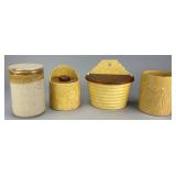 Yellow Ware Salt and Flour Containers