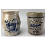 Rowe Pottery Works Ceramic Crock Pair