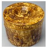 Spongeware Container with Lid, About 5 inches tall