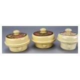 Set of Three Ceramic Containers with Labels