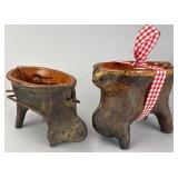Pair of Stoneware Cow-Shaped Molds, 8 inches long